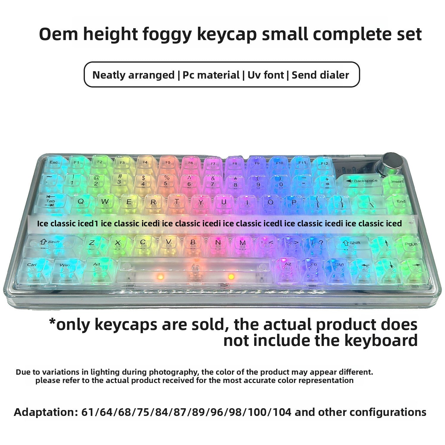 Bingdian Translucent Keycaps Crystal Ice Crystal Full Set Boxed Wholesale Transparent Crystal Magnetic Axis Mechanical Keycaps Light Pollution