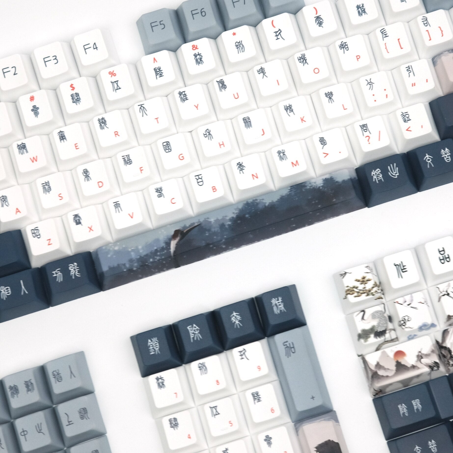 Red-Crowned Crane Keycaps