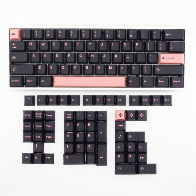 Black Pink Keycaps