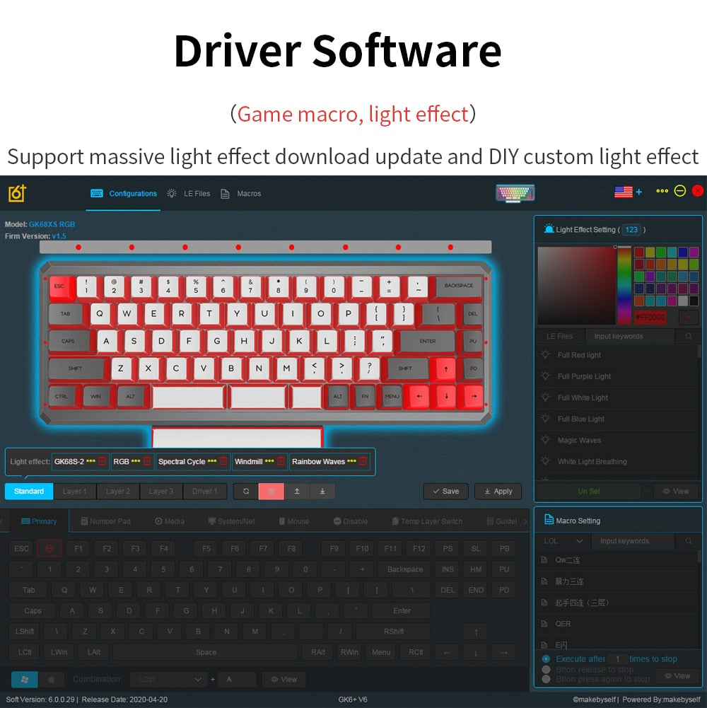 GK68XS Geek Mechanical Keyboard Kit