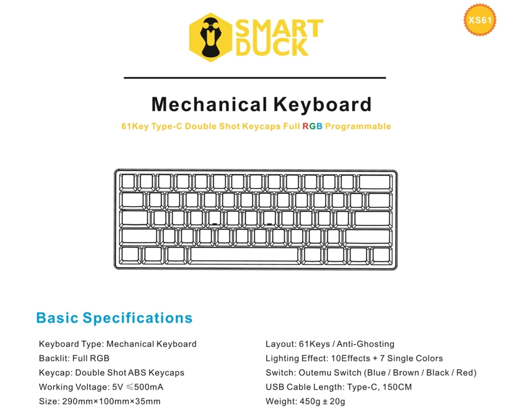 Smart Duck XS61 60% Mechanical Keyboard