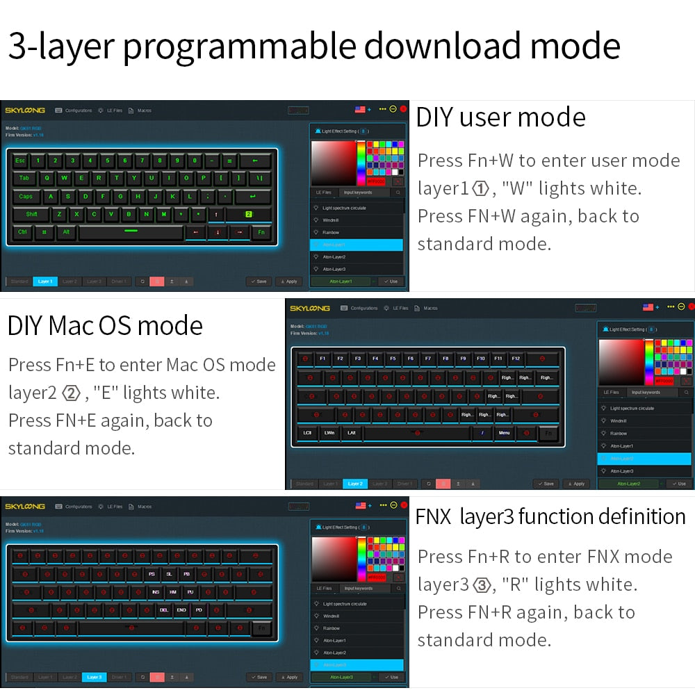 GK61S SK61S Hot Swap Mechanical Keyboard